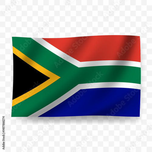 Free Download Waving flag of South Africa. Illustration of flag on transparent background - GFXLoad