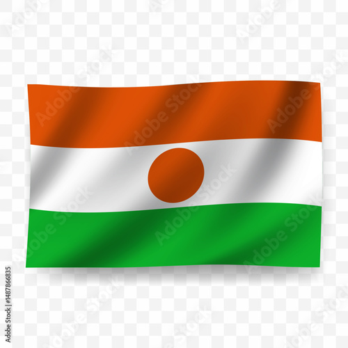 Free Download Waving flag of Niger. Illustration of flag on transparent background - GFXLoad