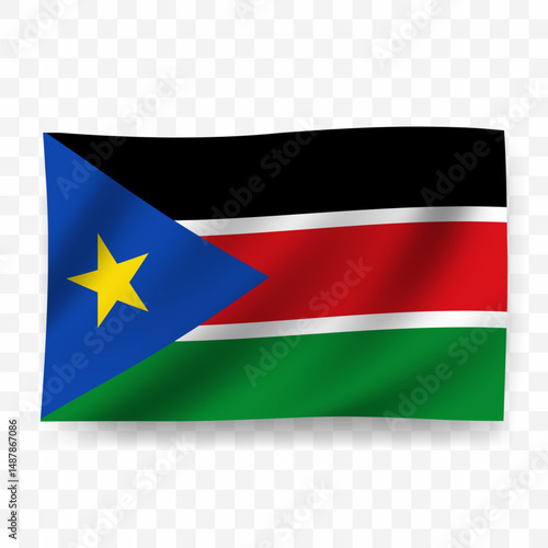 Free Download Waving flag of South Sudan. Illustration of flag on transparent background - GFXLoad