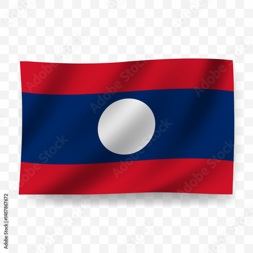 Free Download Waving flag of Laos. Illustration of flag on transparent background - GFXLoad