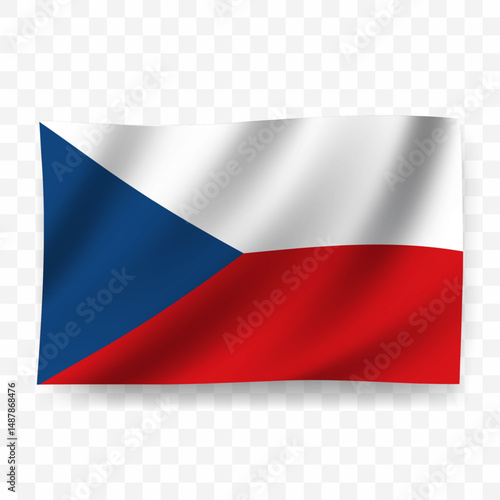 Free Download Waving flag of Czech. Illustration of flag on transparent background - GFXLoad