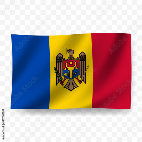 Free Download Waving flag of Moldova. Illustration of flag on transparent background - GFXLoad