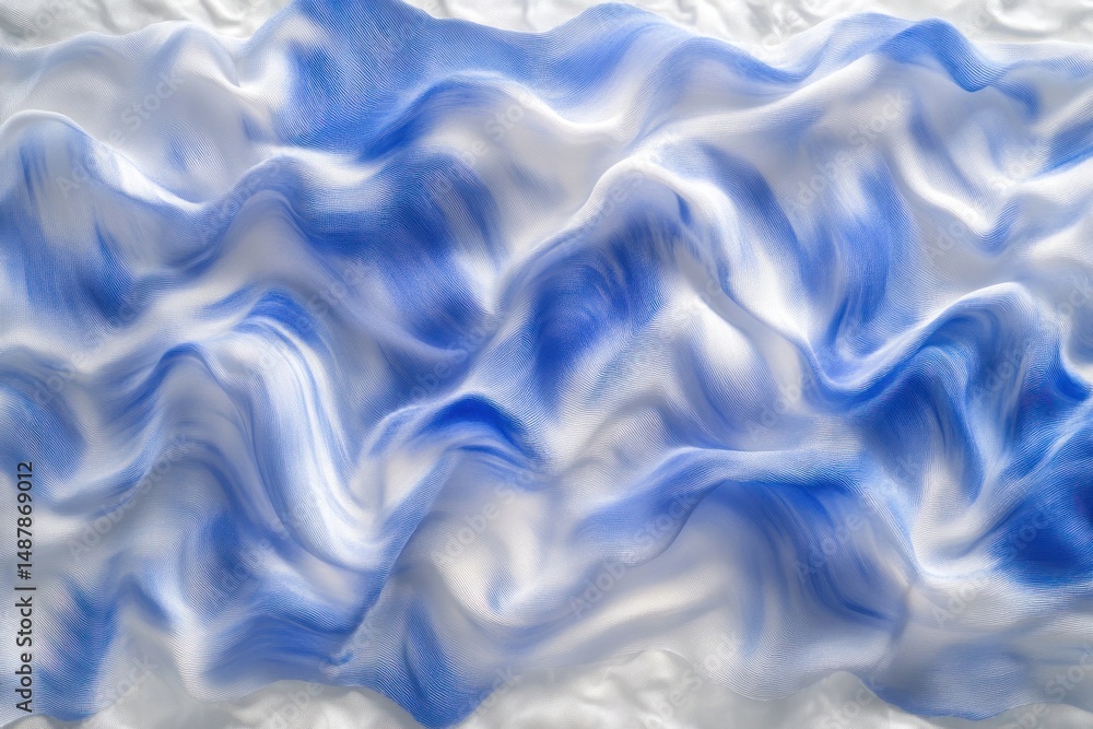 Fototapeta premium Light blue and white tie dye fabric