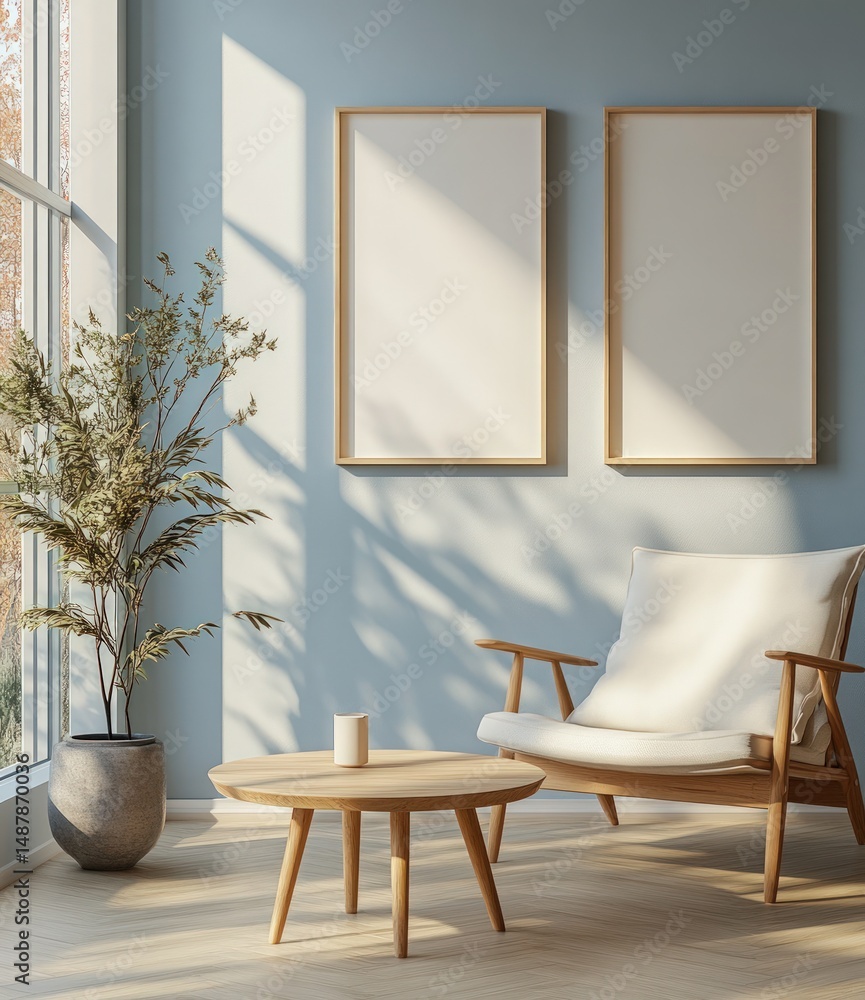 Bright and Airy Living Room with Minimalist Decor and Sunlight Streaming Through Windows Bright and Airy Living Room with Minimalist Decor and Sunlight Streaming Through Windows