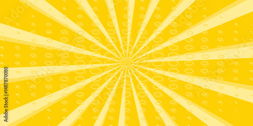 Yellow abstract background with light of sunburst. yellow starburst with halftone. sun ray retro background with flash modern background Ilustration eps 10