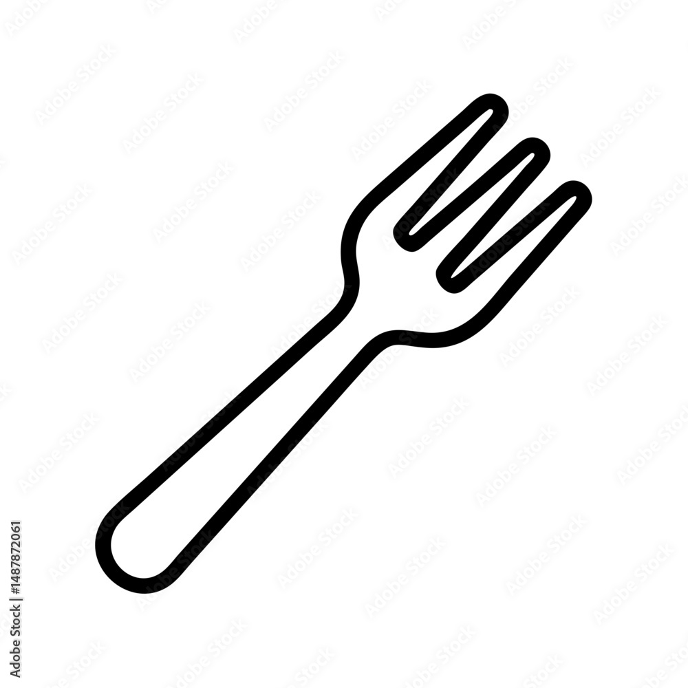 Fork icon outline in minimalist design illustrating food concepts Fork icon outline in minimalist design illustrating food concepts