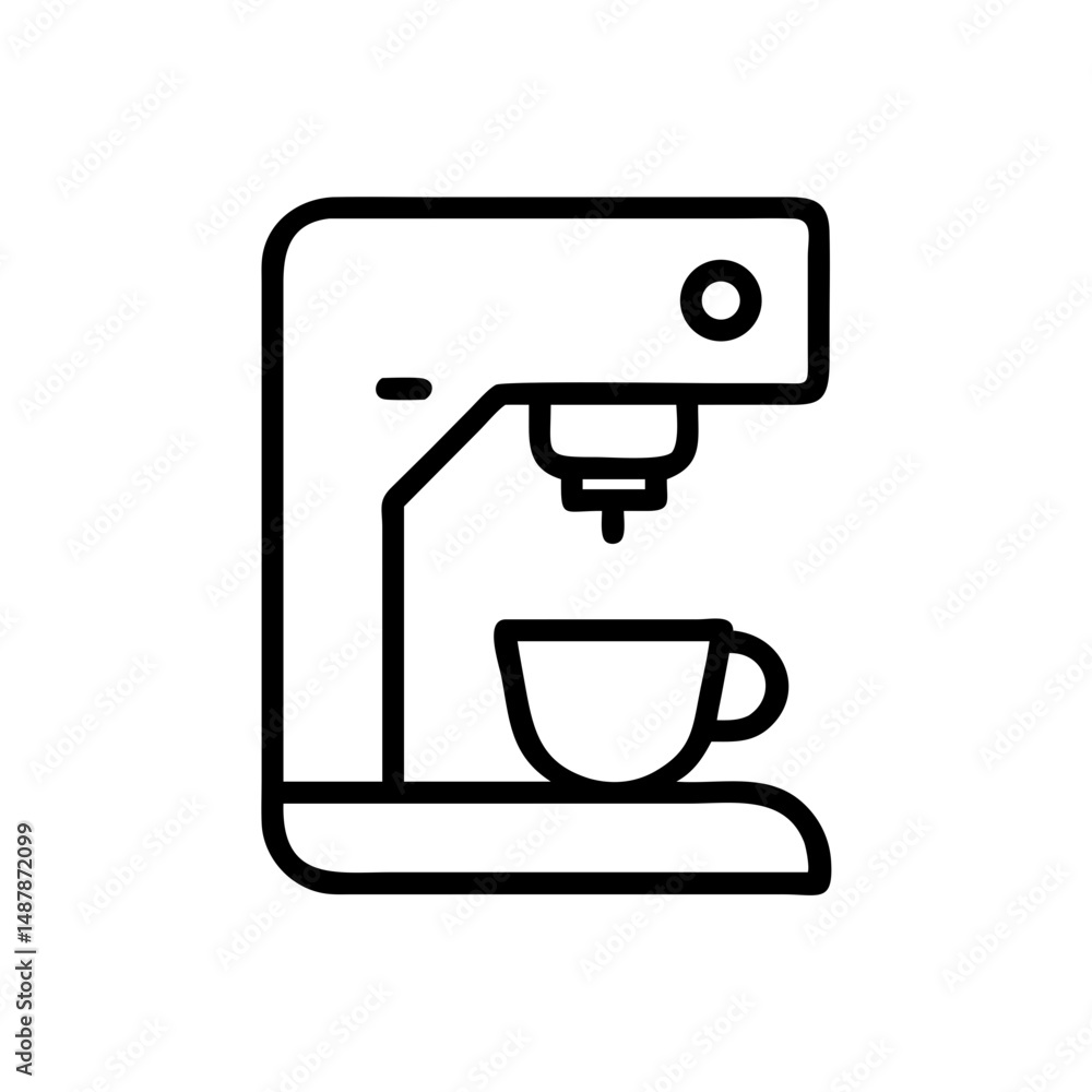 Simple coffee machine with cup illustrating Vector Food Icons Simple coffee machine with cup illustrating Vector Food Icons