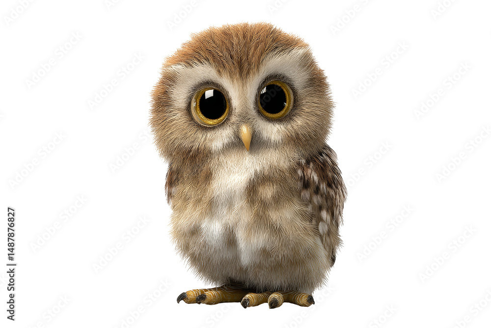 Naklejka premium Cute owl character in nature