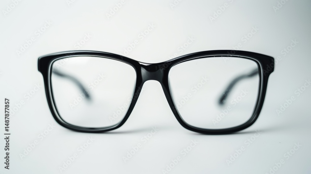 Classic Black Eyeglasses on a Light Background Classic Black Eyeglasses on a Light Background