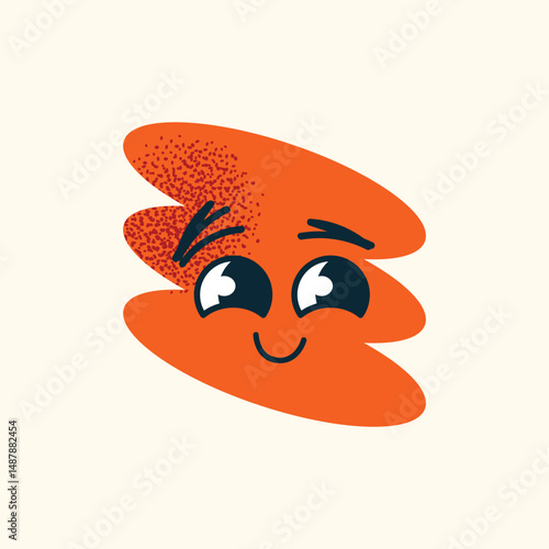 Abstract geometric characters expressive facial expressions. Concept emotions  happiness, sadness, confusion, and smugness. Flat vector cartoon style illustration isolated emotion icons