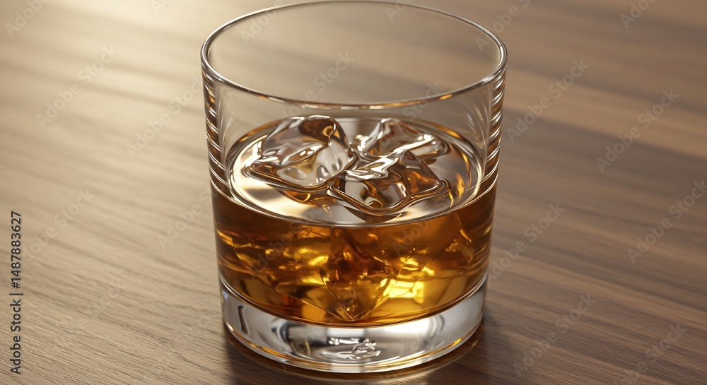 Golden whiskey rests peacefully in glass Warm light enhances amber hues. AI Generated Golden whiskey rests peacefully in glass Warm light enhances amber hues. AI Generated