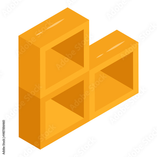 Conceptual isometric design icon of cabinets 