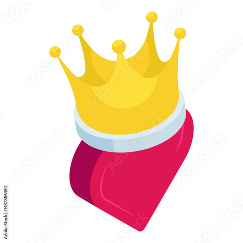 Unique design icon of heart crown