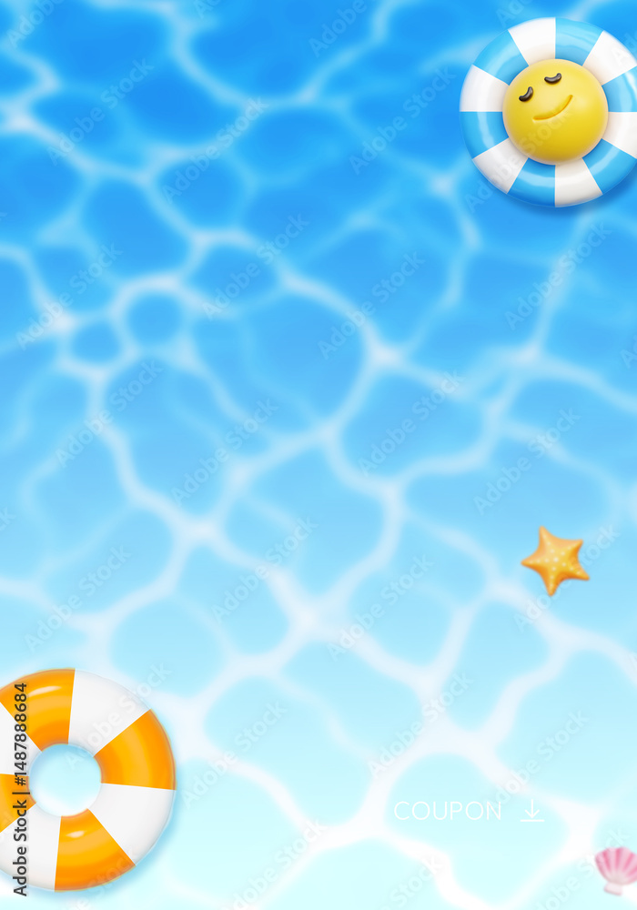 Naklejka premium 3D graphic summer event template image