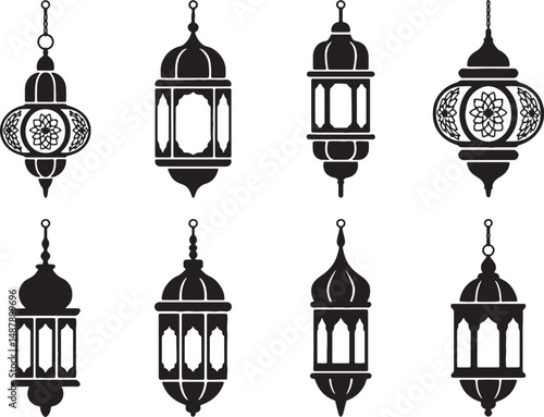 Elegant islamic lanterns ramadan hanging lights design