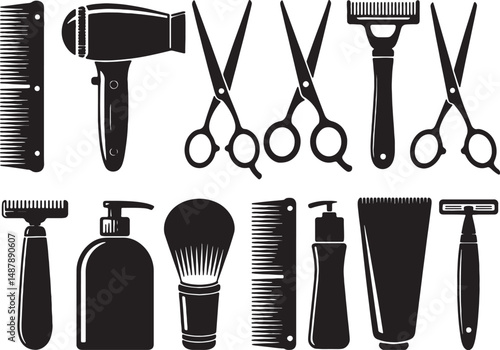 Barbershop tools hair styling shaving accessories