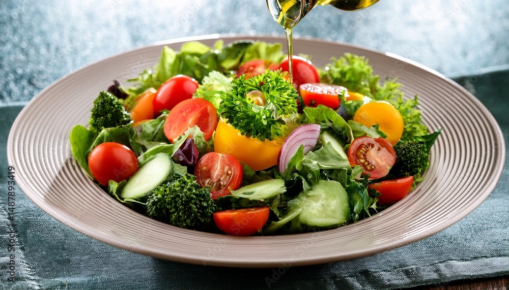 healthy vegetable salad with olive oil dressing healthy vegetable salad with olive oil dressing