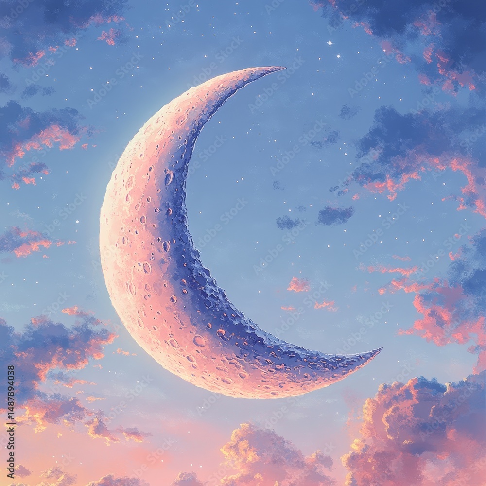 custom made wallpaper toronto digitalA large, white moon is in the sky with a pinkish hue
