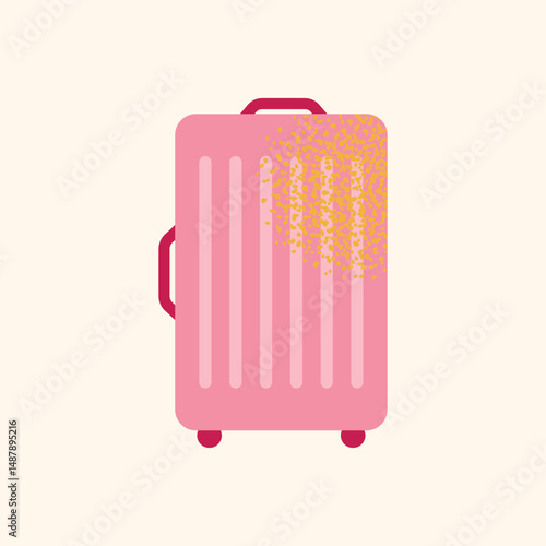 Collection hotel building facade, luggage, room keys, door handles, elevator, bellhop, 'Do Not Disturb' sign, service bell, and champagne glass. Flat cartoon style. Hospitality,  travel concept set