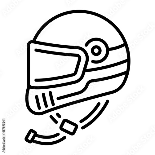 A linear style icon of helmet