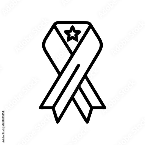 Military ribbon with star symbolizing Veterans Day celebration  