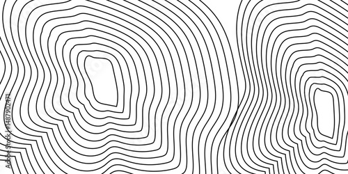 Landscape geodetic topographic map background. Black topographic lines. Line texture. Transparent background, vector.