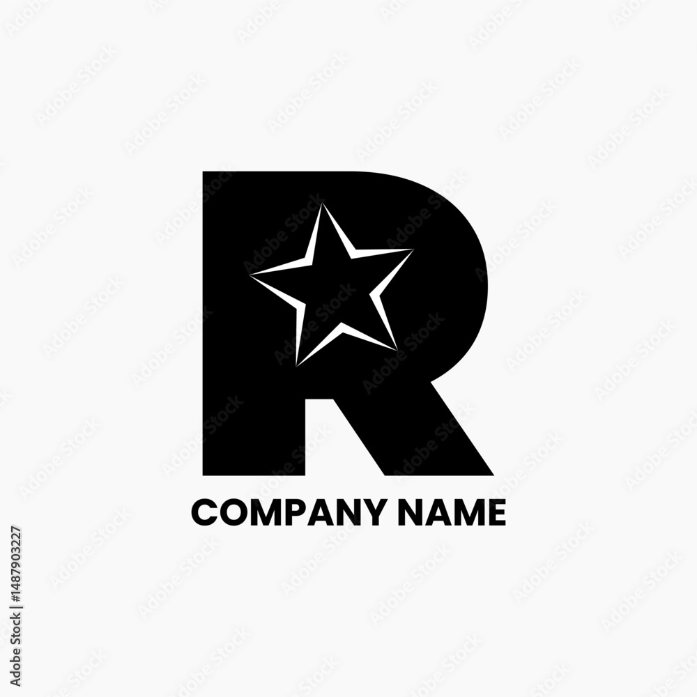 Obraz premium R letter star logo design