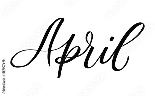 April month written using calligraphic style