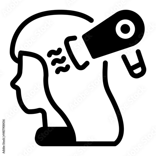 This Blowout icon is suitable for Beauty Salon, Spa, Barber Shop, etc