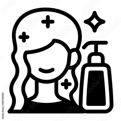 This Hair mousse icon is suitable for Beauty Salon, Spa, Barber Shop, etc