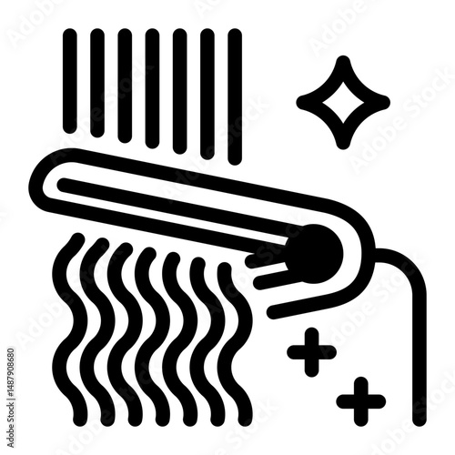 This Straightening icon is suitable for Beauty Salon, Spa, Barber Shop, etc