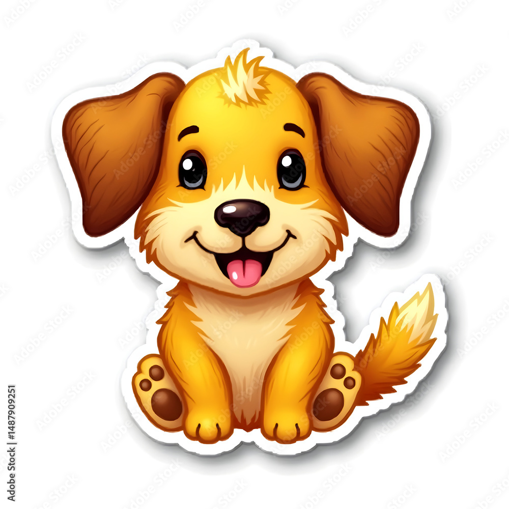 Obraz premium Cute Cartoon Dog Face stickers