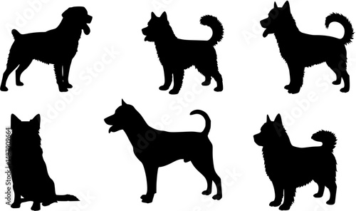 Dog Breeds silhouette set
