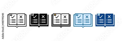 Rulebook Document Icon Set Multiple Style Collection
