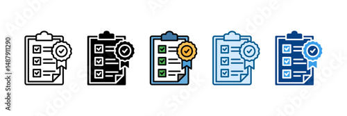 Regulation Badge Icon Set Multiple Style Collection
