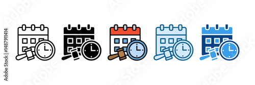 Regulatory Clock Icon Set Multiple Style Collection
