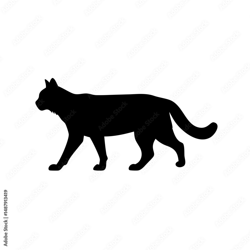 Obraz premium Walking Cat Silhouette