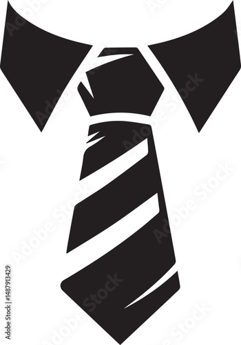 Sleek Tie silhouette simple flat vector