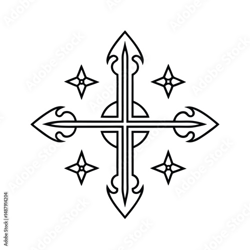 Leviathan Cross Composed Of Floating Glyphs