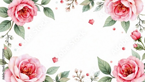Wallpaper Mural Delicate watercolor roses & leaves, repeating pattern, flower pattern, vintage Torontodigital.ca