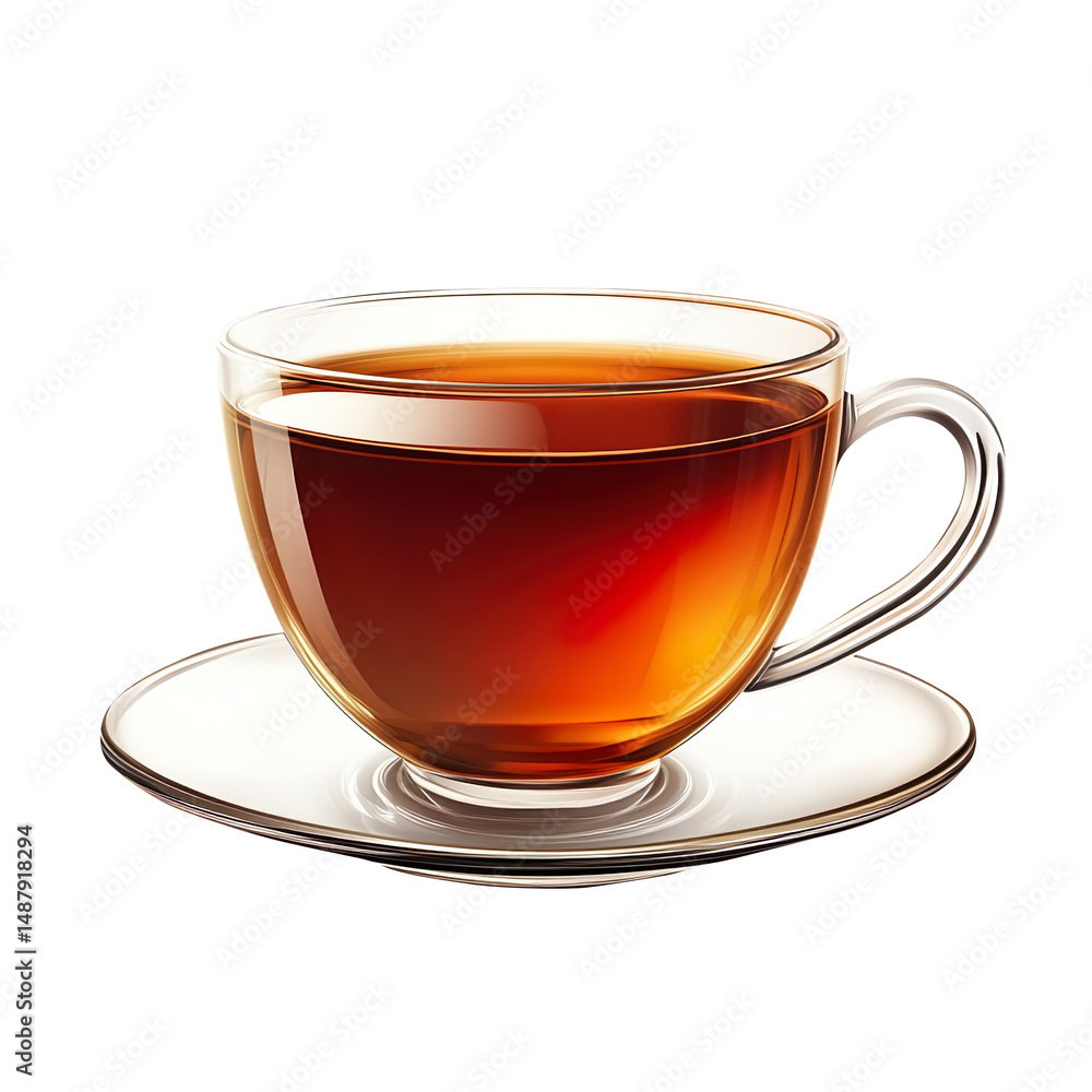 Cup of tea or glass cup of hot aromatic tea. isolated on a white background Cup of tea or glass cup of hot aromatic tea. isolated on a white background