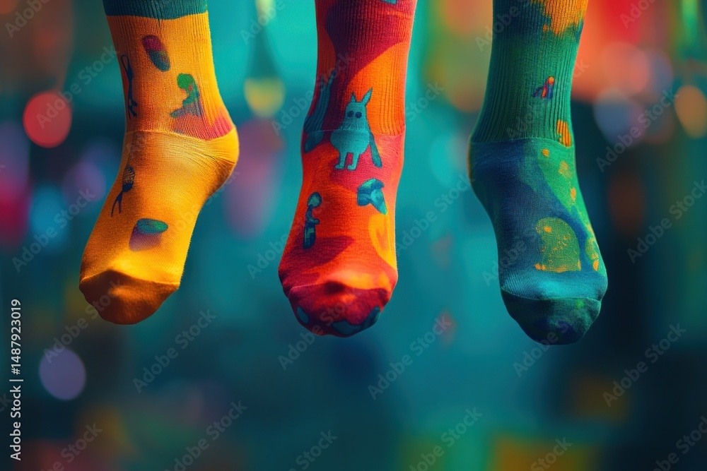 Colorful patterned socks