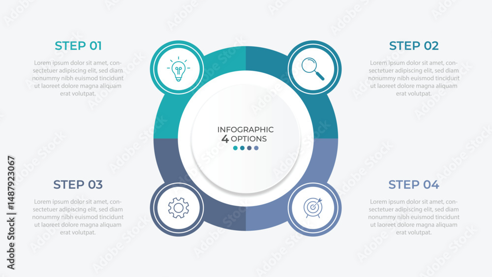 Vector infographic label design with circle infographic template design and 4-5-6 options or steps. Can be used for process diagram, presentations, workflow layout, banner, flow chart, info graph