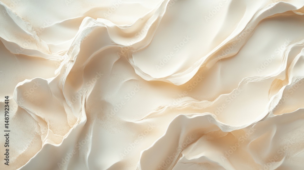 Obraz premium Cream texture, flowing, close-up, subtle light background