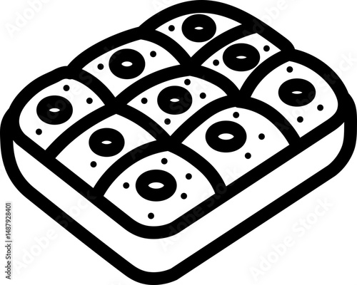 Focaccia Line Icon