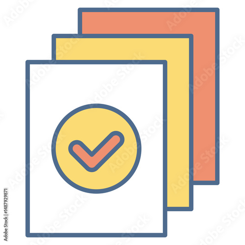 Version Outline Color Icon Element For Design