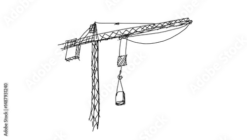 Building crane sketch