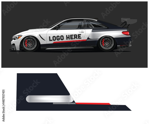 Custom Race Car Design Template with Spoiler and Livery
