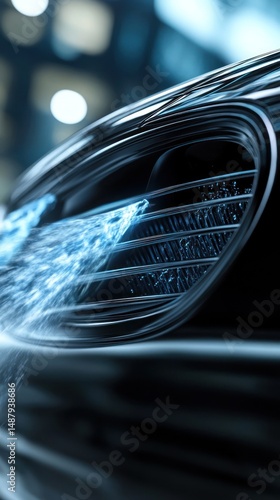 Obraz na płótnie Car front grill being washed with water jets w salonie