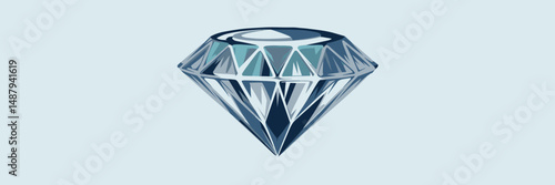 Vector icon of diamond formed by star-shaped cluster – Great for premium product packaging, fashion branding, or 3D jewel illustrations